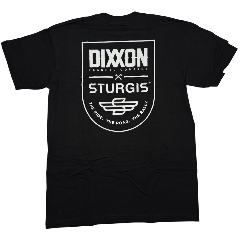 Dixxon Flannel Co. Ride Roar Rally Badge T-Shirt Men's  Black USA Made NEW